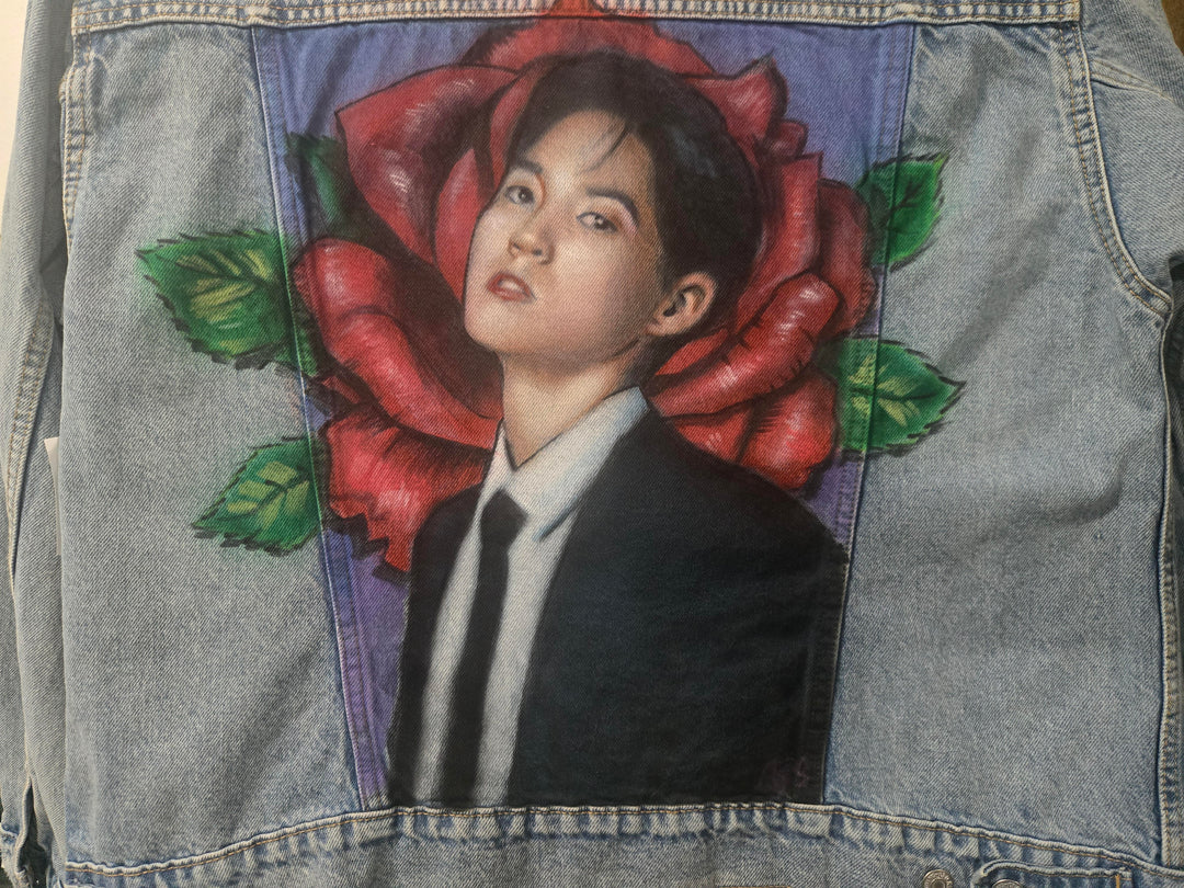 Woosung Custom Denim Jacket – Hand-Painted Airbrushed Woosung Jacket (Large)