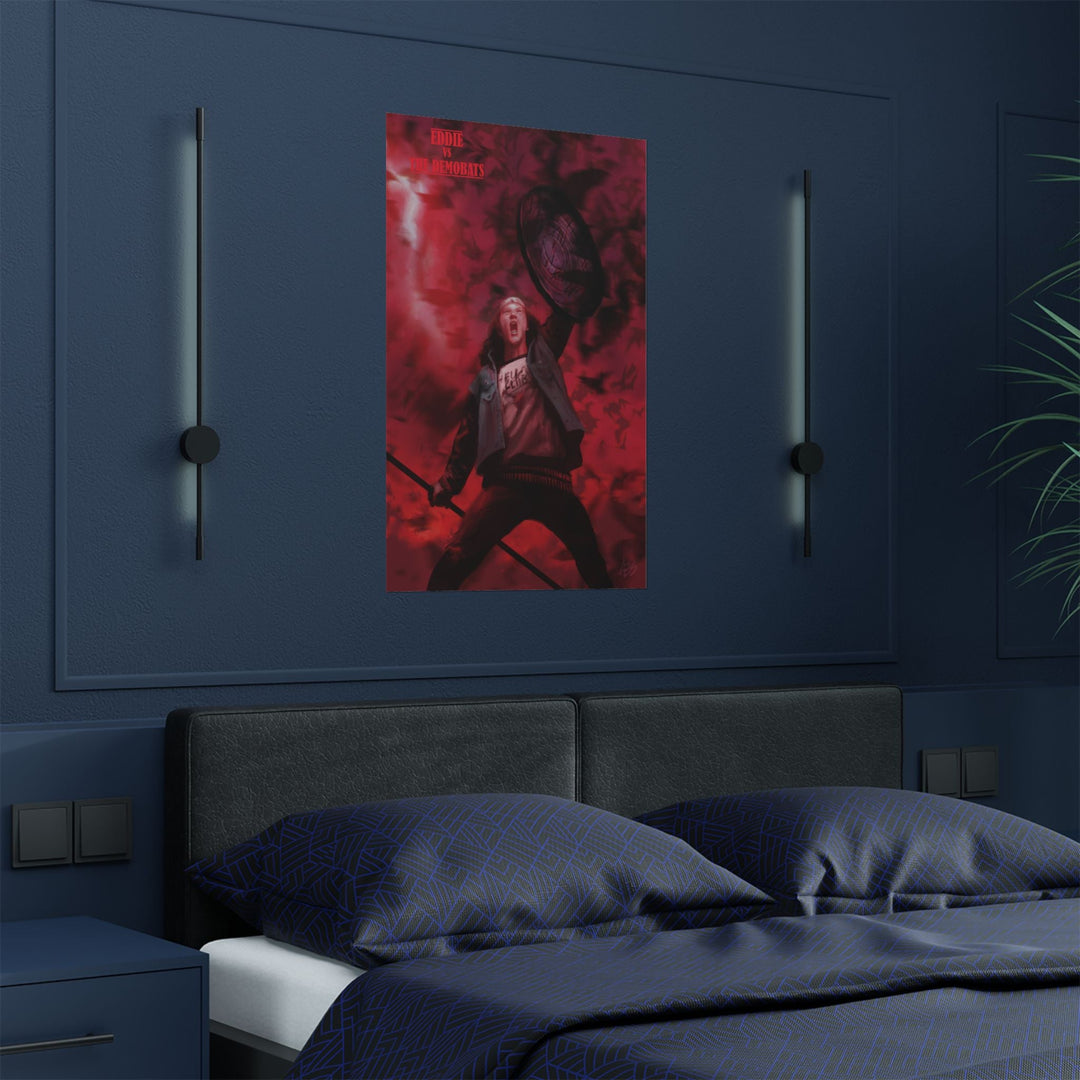 Eddie vs the Demobats Satin Poster — Red Rock Concert Art (300gsm) Printify - Adam Benet Shaw