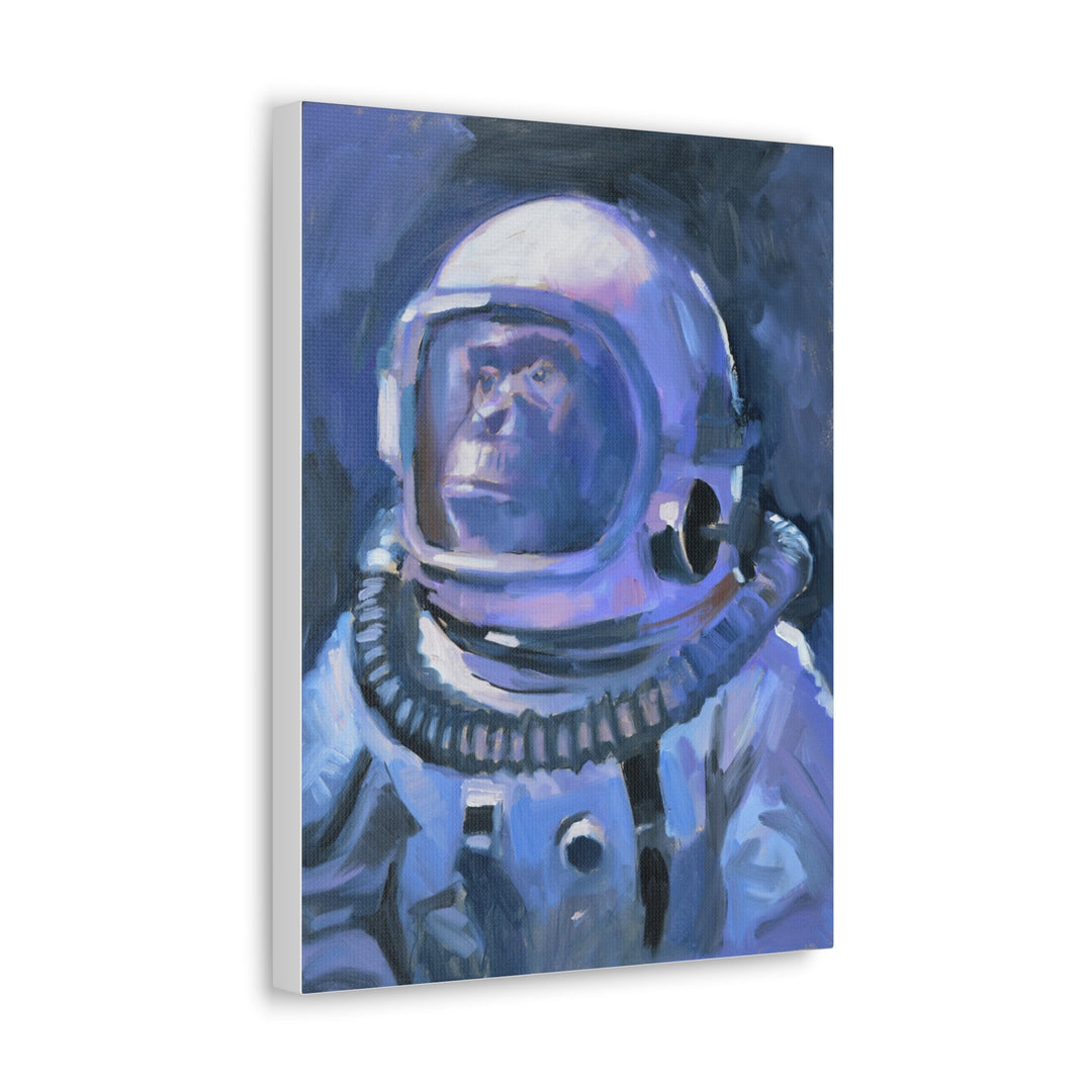 Astronaut Ape Canvas Wall Art — Surreal Blue Space Monkey Painting Printify - Adam Benet Shaw