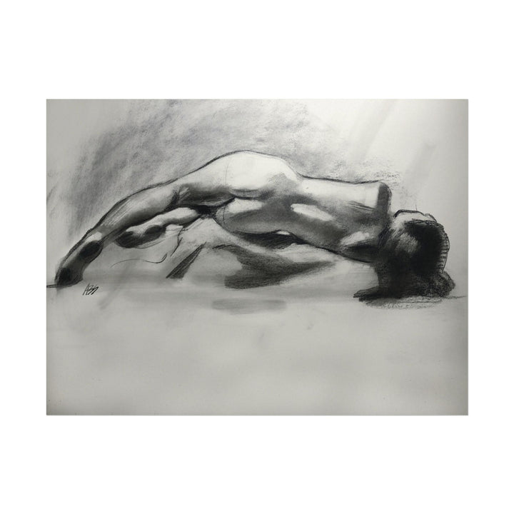 Figure Study Poster — Textured Charcoal Nude Art Print Printify - Adam Benet Shaw