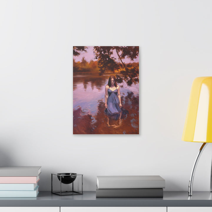 "Shallow Lake" Printed Canvas- Dreamy Lakeside Scene — Ethereal Water Portrait Stretched Art