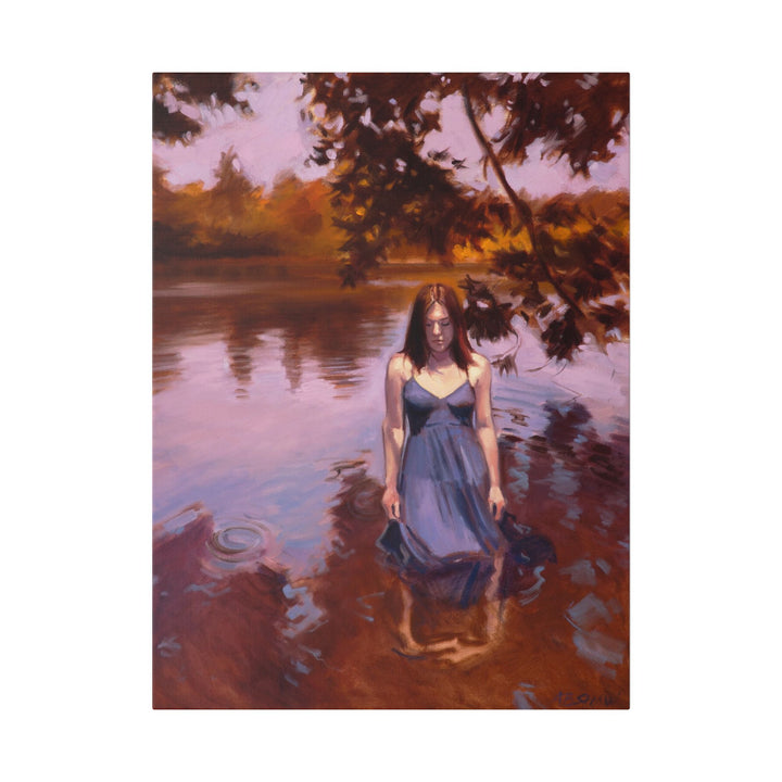 "Shallow Lake" Printed Canvas- Dreamy Lakeside Scene — Ethereal Water Portrait Stretched Art