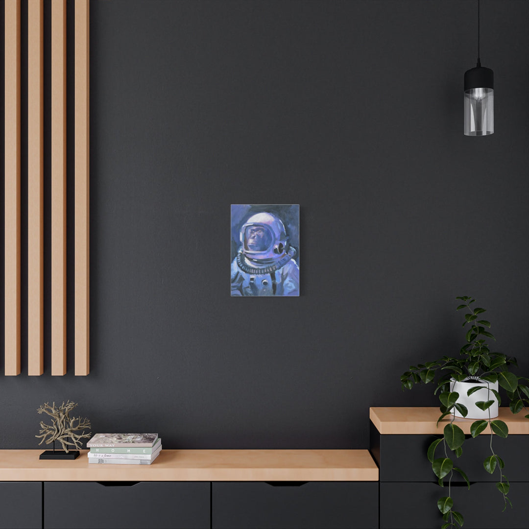 Astronaut Ape Canvas Wall Art — Surreal Blue Space Monkey Painting Printify - Adam Benet Shaw