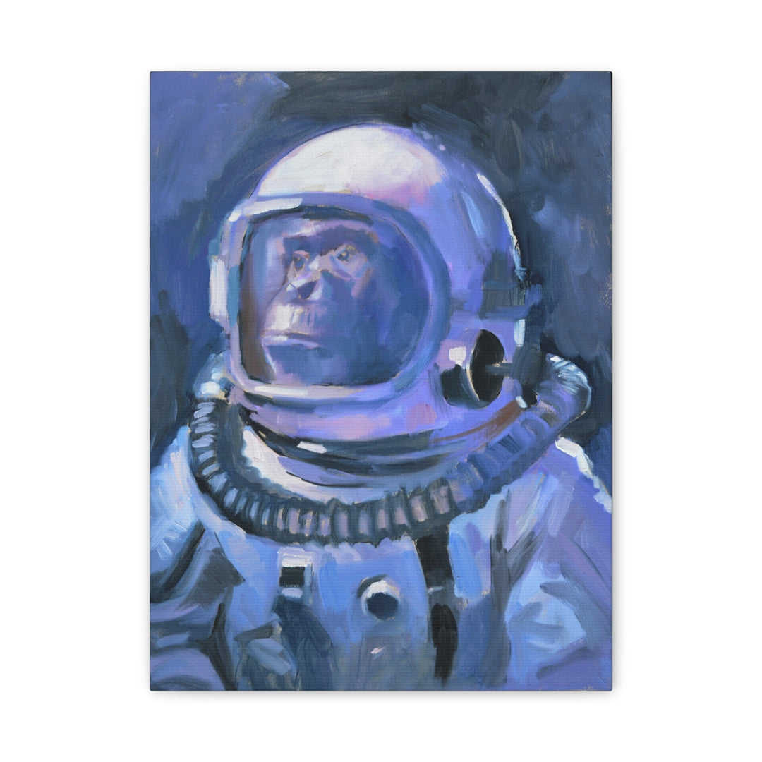 Astronaut Ape Canvas Wall Art — Surreal Blue Space Monkey Painting Printify - Adam Benet Shaw