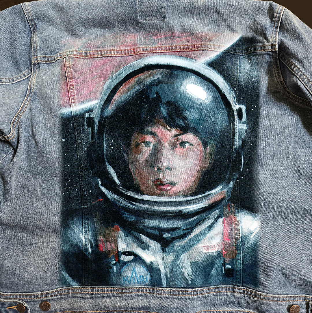 Custom Airbrushed K-pop Denim Jackets – Hand-Painted - Mens Fit