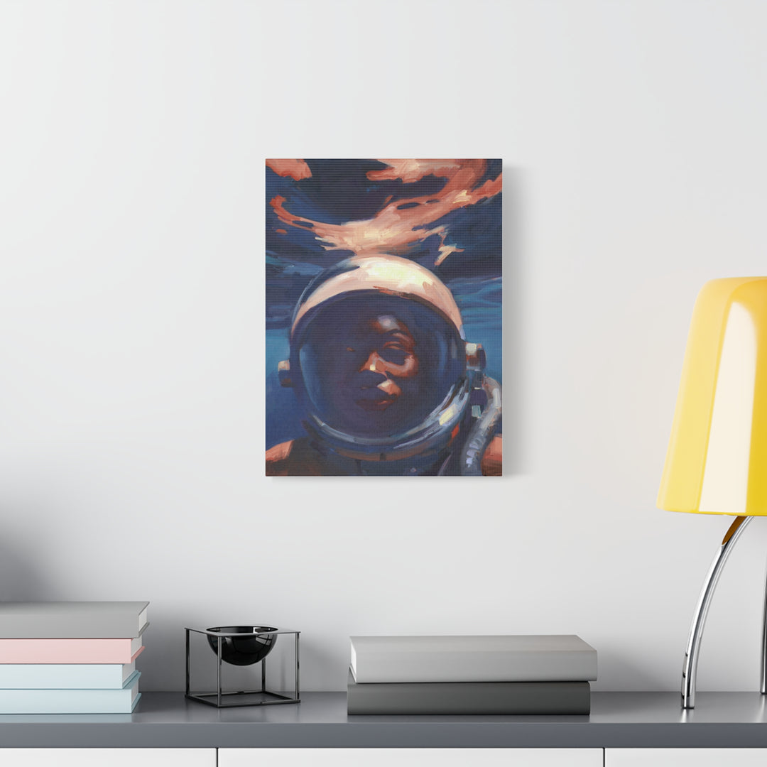 Astronaut Portrait Canvas Print — Retro Space Art Wall Decor