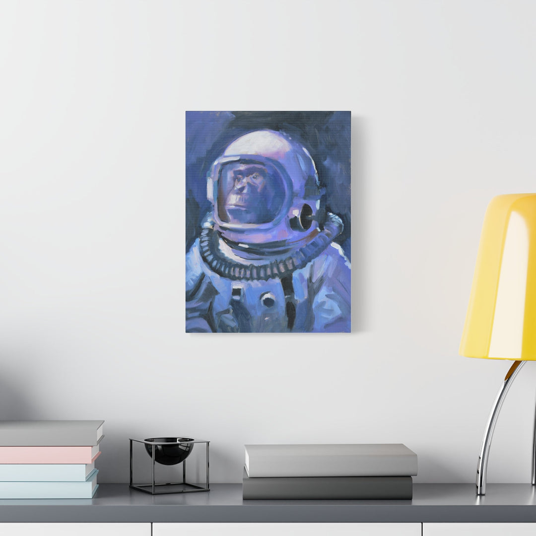 Astronaut Ape Canvas Wall Art — Surreal Blue Space Monkey Painting Printify - Adam Benet Shaw