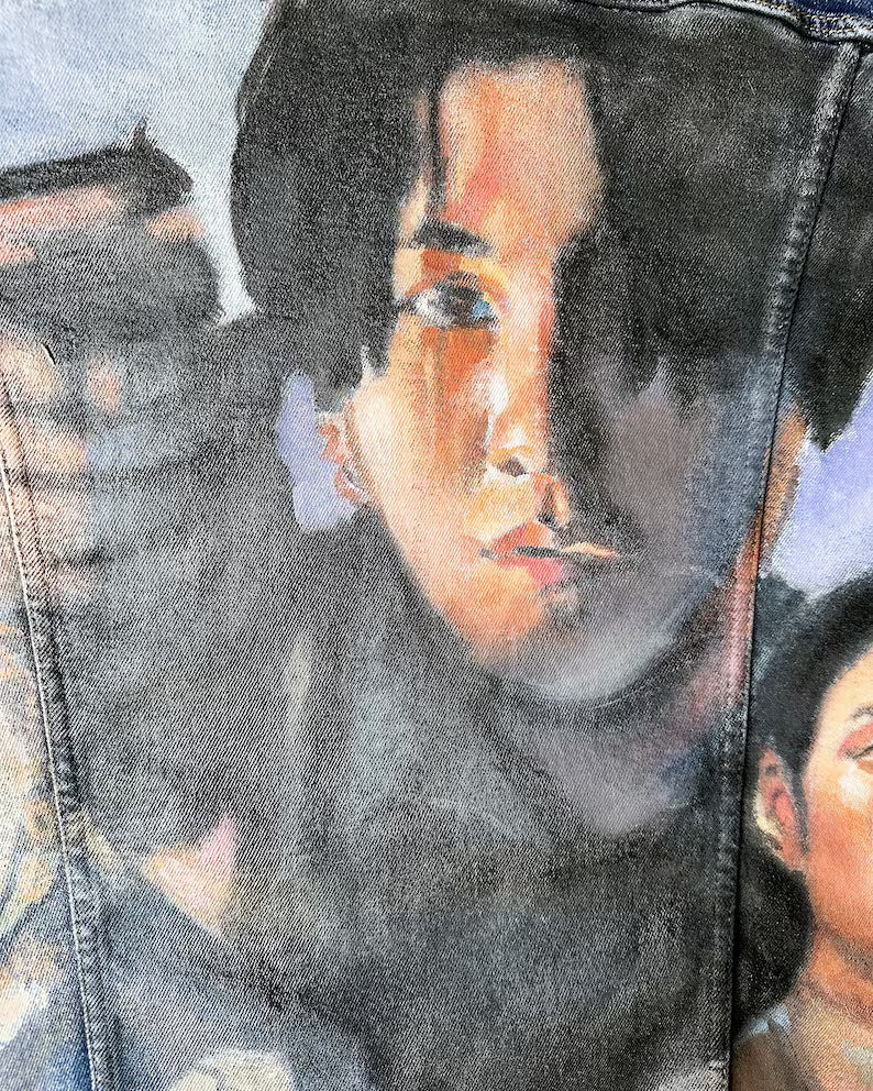 Agust D Custom Denim Jacket – Hand-Painted Airbrushed Agust D Jacket Pop Brush - Adam Benet Shaw