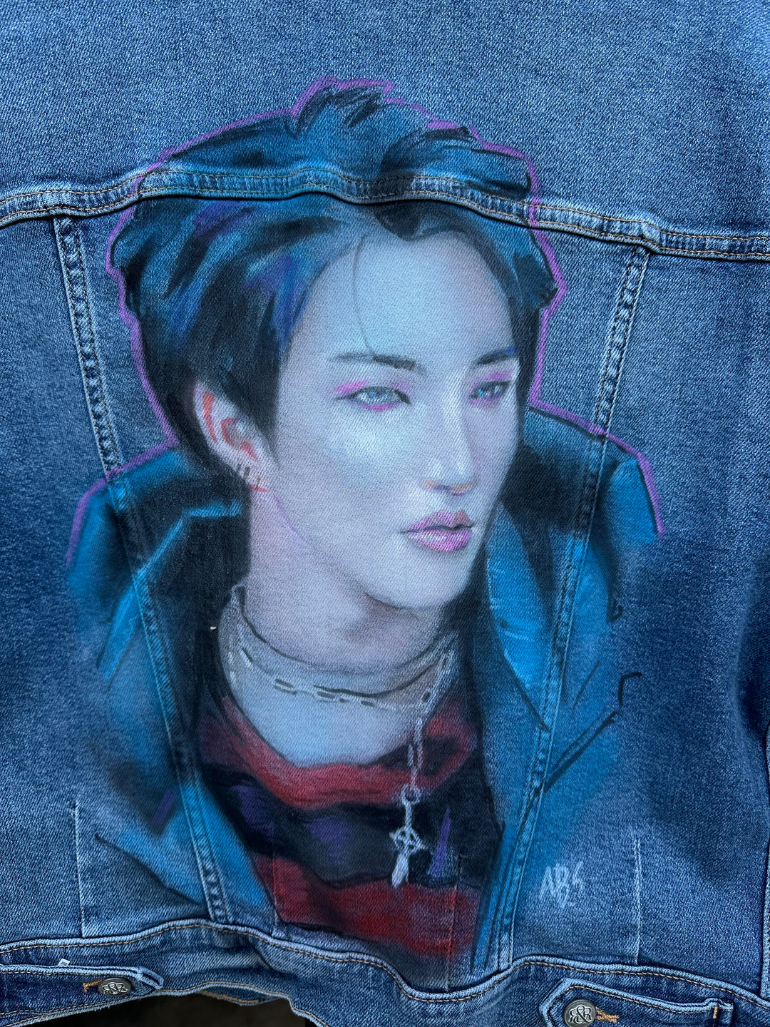 Seonghwa ATEEZ Custom Denim Jacket – Hand-Painted Airbrushed Seonghwa Jacket