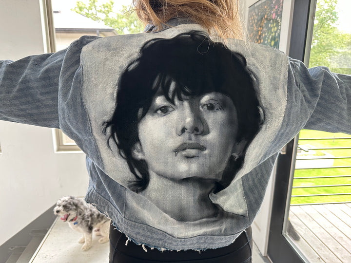 Jungkook BTS Denim Jacket – Hand-Painted Airbrushed Jungkook Jacket