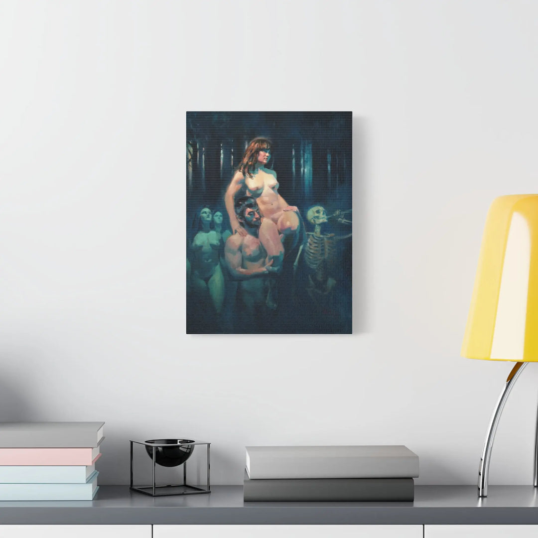 Canvas Wall Art — Surreal Nude & Skeleton Forest Painting Printify - Adam Benet Shaw