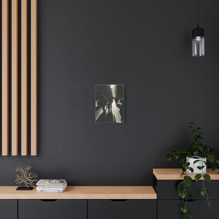 City Street Shadows Canvas Art — Black & White Urban Silhouette Wall Decor Printify - Adam Benet Shaw