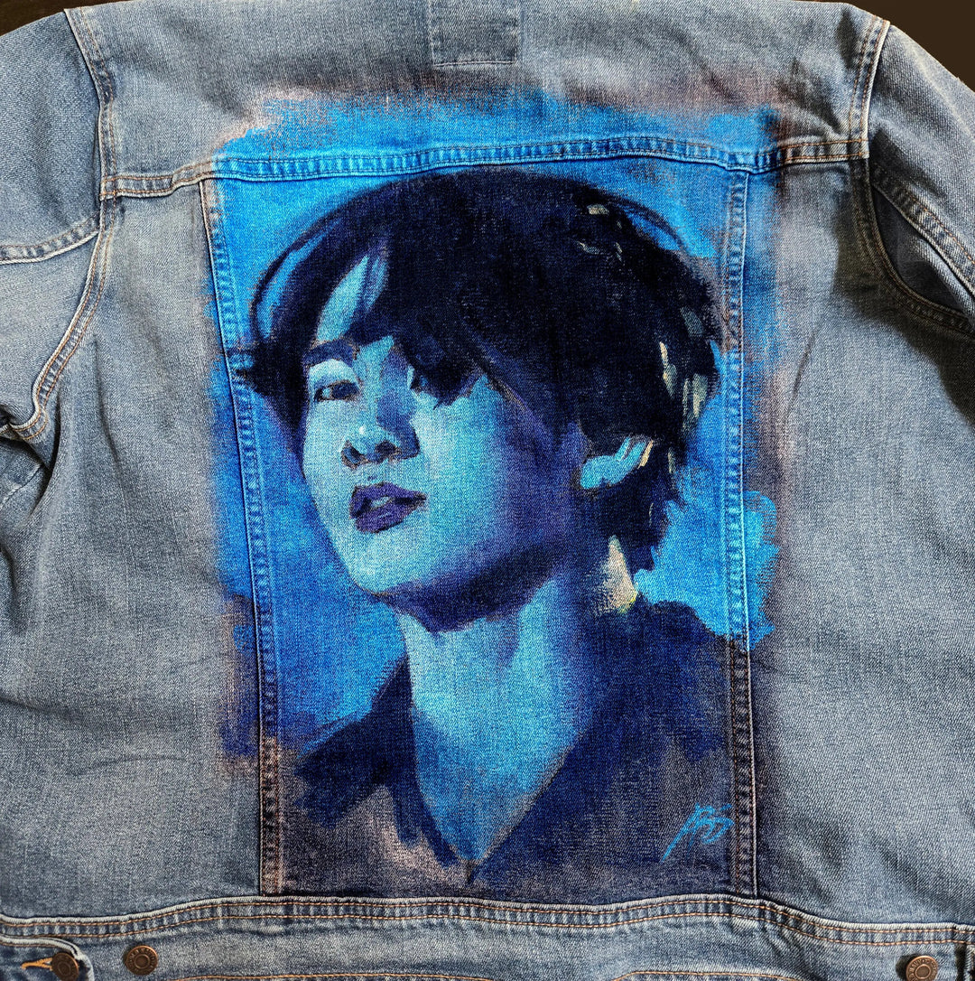 Custom Airbrushed Denim Jacket – Hand-Painted - You Choose Design Pop Brush - Adam Benet Shaw