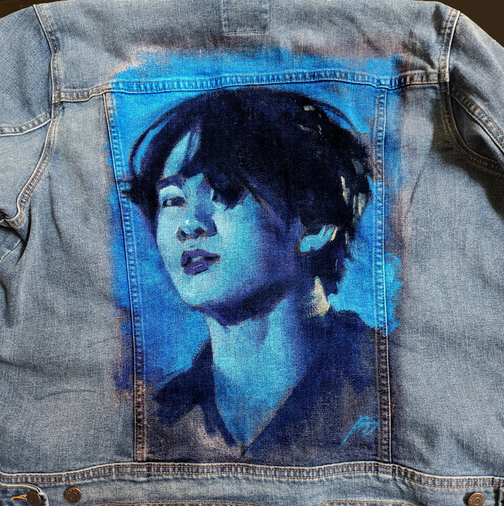 Custom Airbrushed Denim Jacket – Hand-Painted - You Choose Design Pop Brush - Adam Benet Shaw