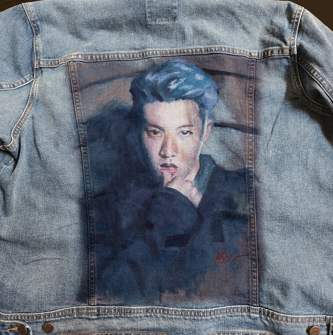 Custom Airbrushed Denim Jacket – Hand-Painted - You Choose Design Pop Brush - Adam Benet Shaw