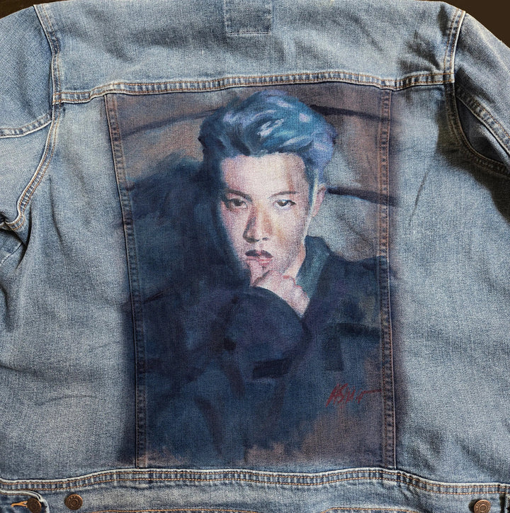 Custom Airbrushed Denim Jacket – Hand-Painted - You Choose Design Pop Brush - Adam Benet Shaw