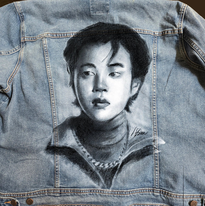 Custom Airbrushed Denim Jacket – Hand-Painted - You Choose Design Pop Brush - Adam Benet Shaw