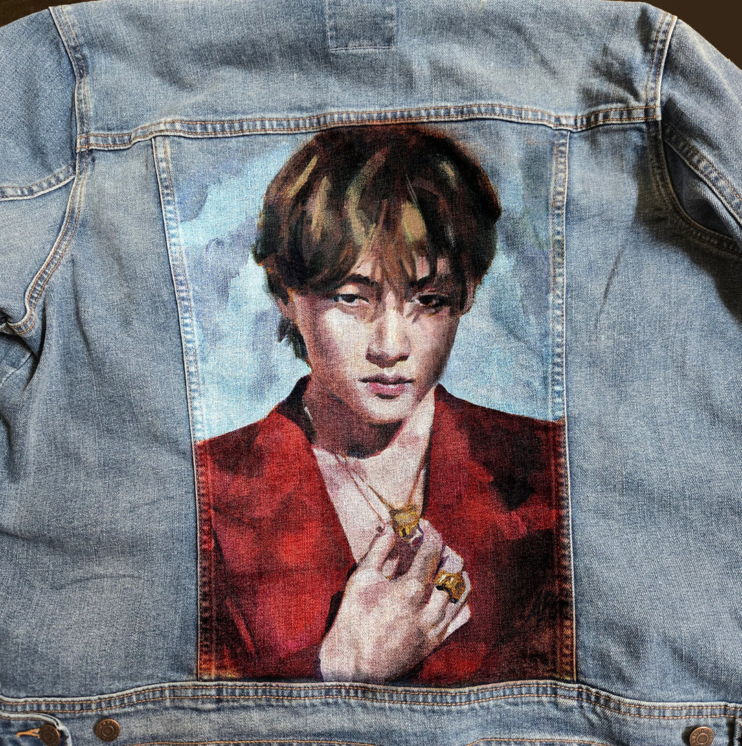 Custom Airbrushed Denim Jacket – Hand-Painted - You Choose Design Pop Brush - Adam Benet Shaw