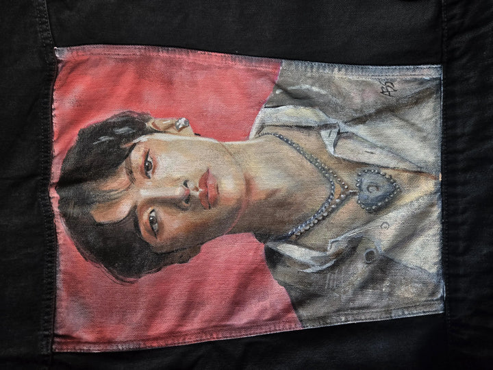 Custom Airbrushed K-pop Denim Jackets – Hand-Painted - Mens Fit Pop Brush - Adam Benet Shaw
