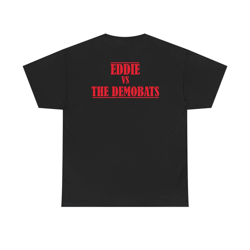 Horror Graphic Tee — "Eddie vs The Demonbats" Red Battle Design Printify - Adam Benet Shaw