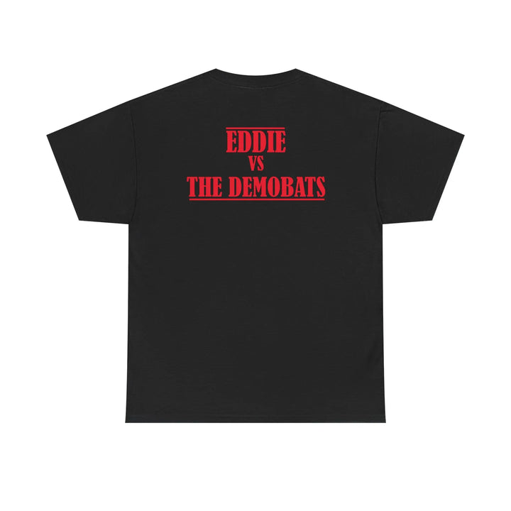 Horror Graphic Tee — "Eddie vs The Demonbats" Red Battle Design Printify - Adam Benet Shaw