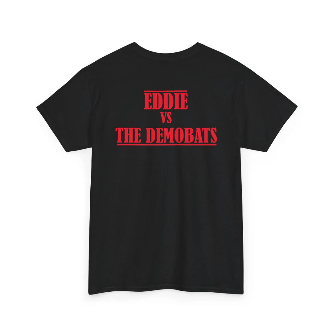 Horror Graphic Tee — "Eddie vs The Demonbats" Red Battle Design Printify - Adam Benet Shaw