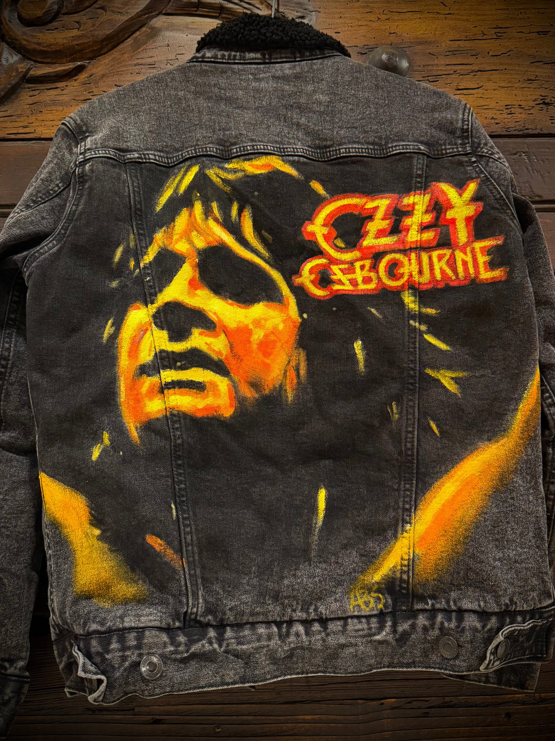 Ozzy Osbourne Denim Jacket – Hand-Painted Airbrushed Ozzy Jacket Pop Brush - Adam Benet Shaw