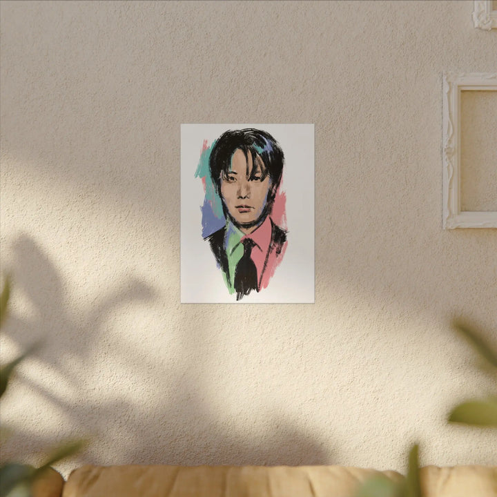 J-Hope of BTS Portrait Canvas Print — Colorful Portrait Matte Stretched Wall Art Printify - Adam Benet Shaw