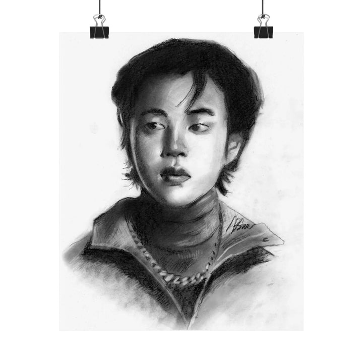 JIMIN of BTS Drawing Print Printify - Adam Benet Shaw