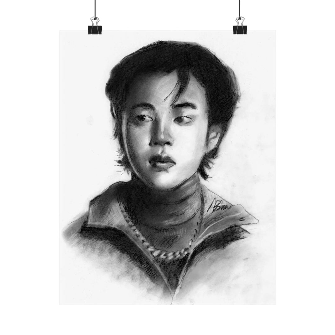 JIMIN of BTS Drawing Print Printify - Adam Benet Shaw