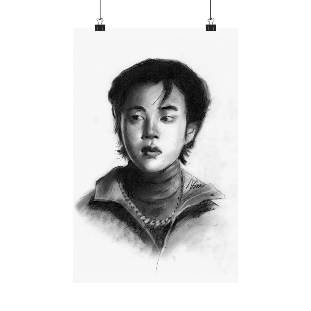 JIMIN of BTS Drawing Print Printify - Adam Benet Shaw