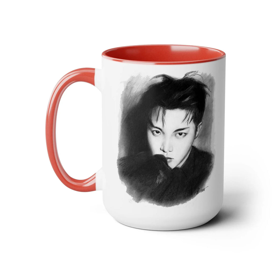 Jhope of BTS Two-Tone Coffee Mugs, 15oz Printify - Adam Benet Shaw