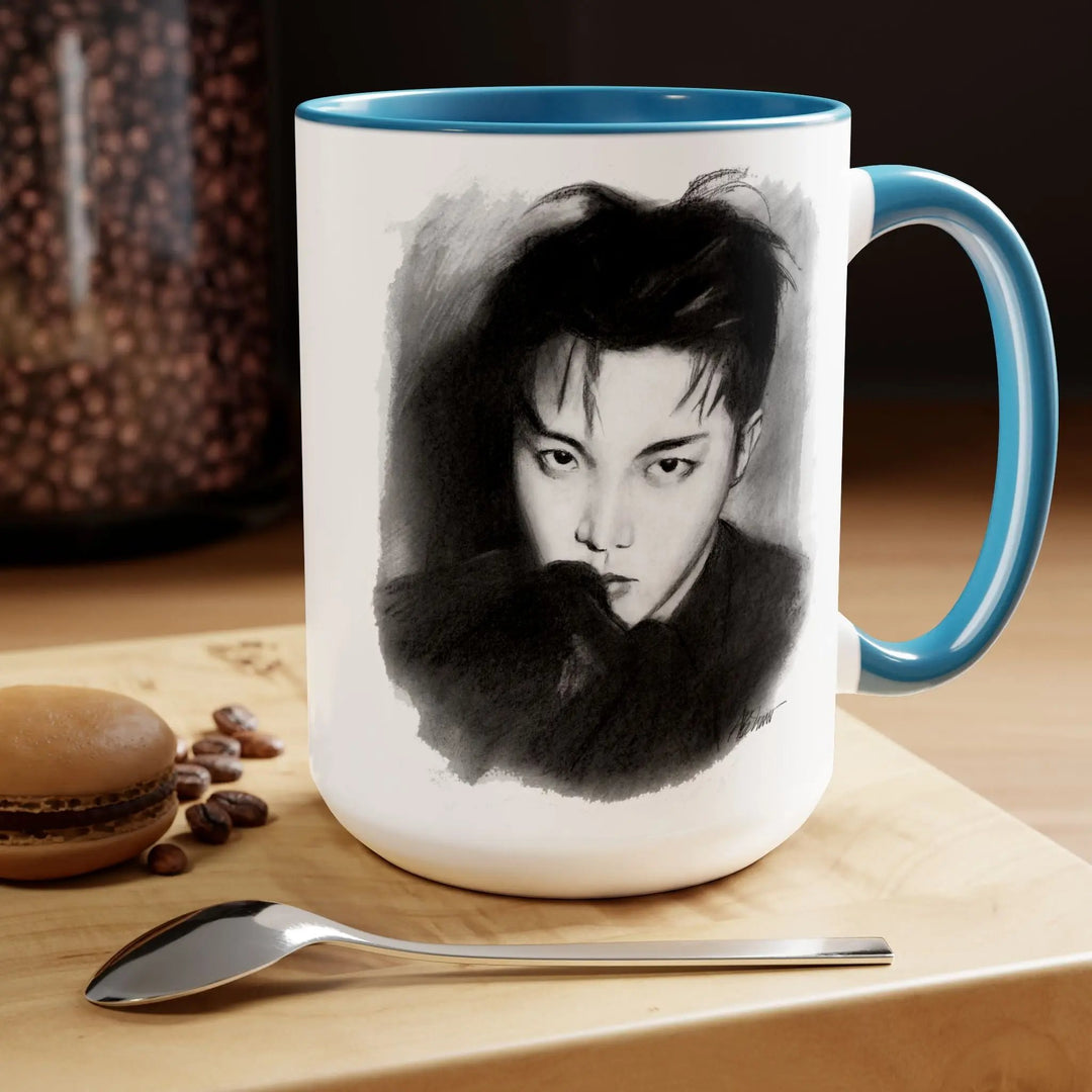 Jhope of BTS Two-Tone Coffee Mugs, 15oz Printify - Adam Benet Shaw