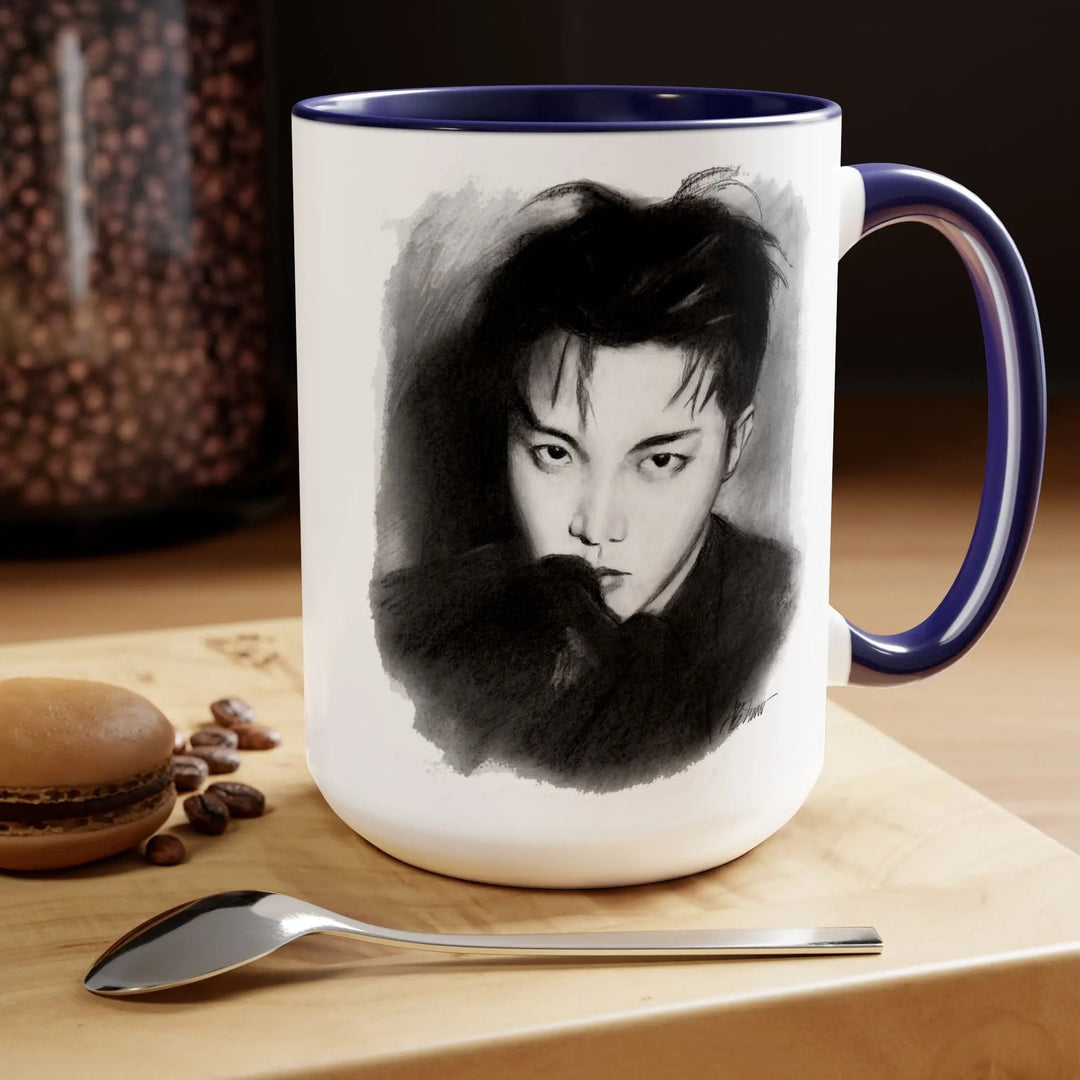 Jhope of BTS Two-Tone Coffee Mugs, 15oz Printify - Adam Benet Shaw