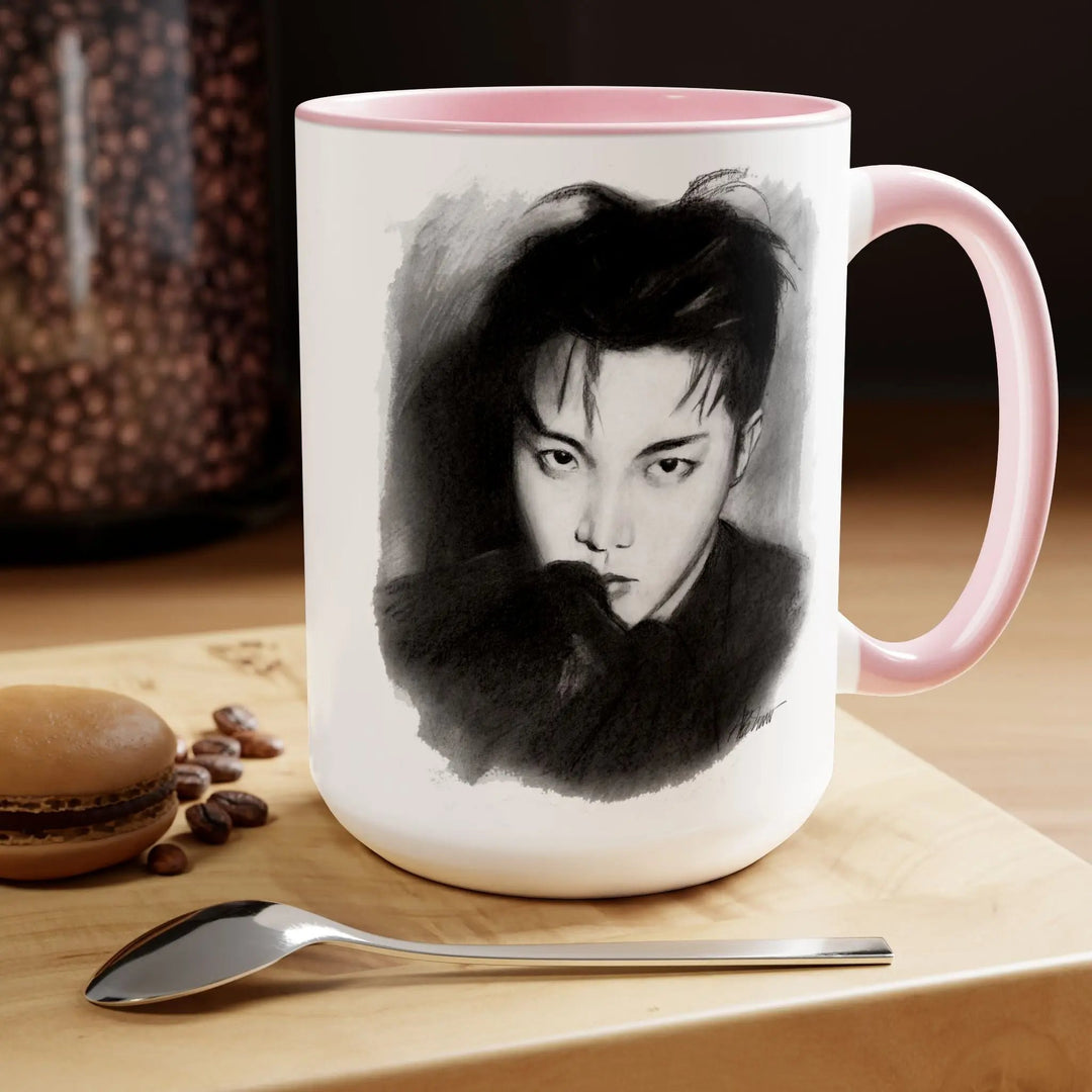 Jhope of BTS Two-Tone Coffee Mugs, 15oz Printify - Adam Benet Shaw
