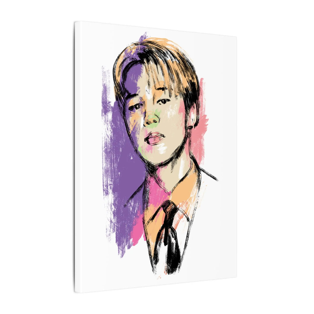 Jimin Portrait Canvas Print - Abstract Watercolor Printify - Adam Benet Shaw