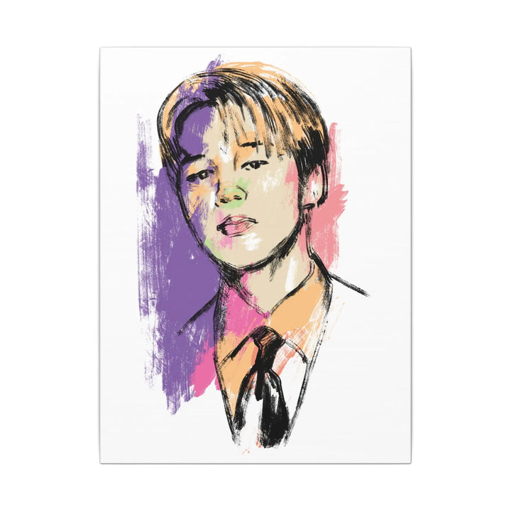 Jimin Portrait Canvas Print - Abstract Watercolor Printify - Adam Benet Shaw