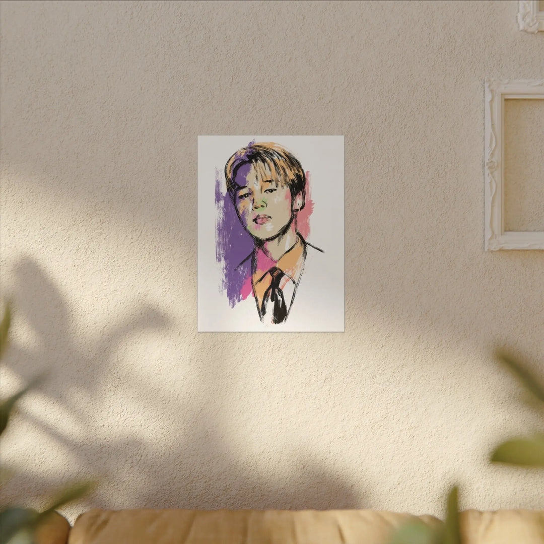Jimin Portrait Canvas Print - Abstract Watercolor Printify - Adam Benet Shaw