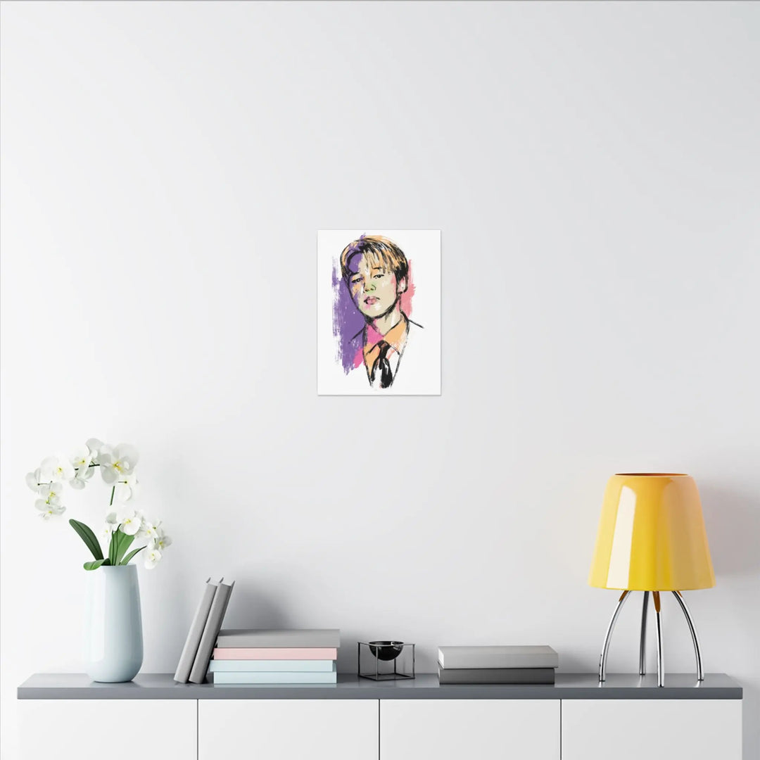 Jimin Portrait Canvas Print - Abstract Watercolor Printify - Adam Benet Shaw