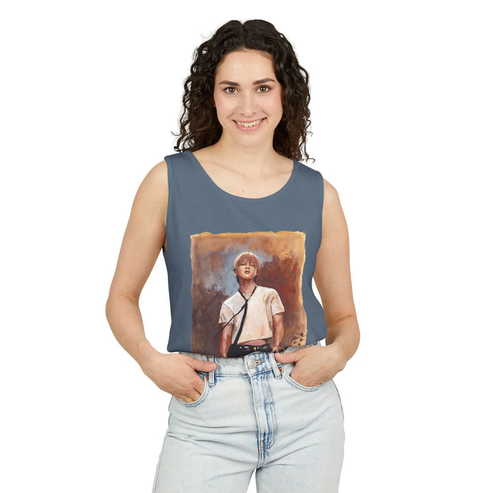 Jimin of BTS Smeraldo Garden Marching Band Tee Shirt Handpainted Image Printify - Adam Benet Shaw