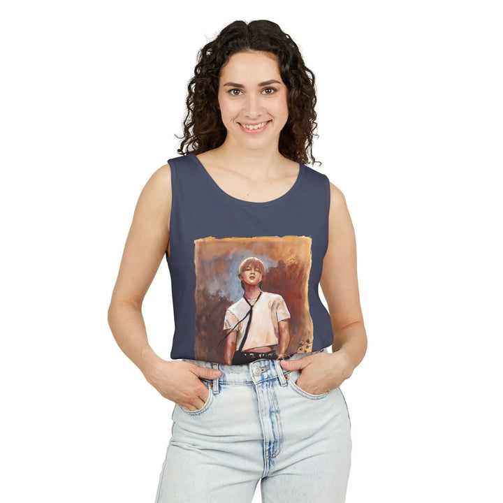 Jimin of BTS Smeraldo Garden Marching Band Tee Shirt Handpainted Image Printify - Adam Benet Shaw