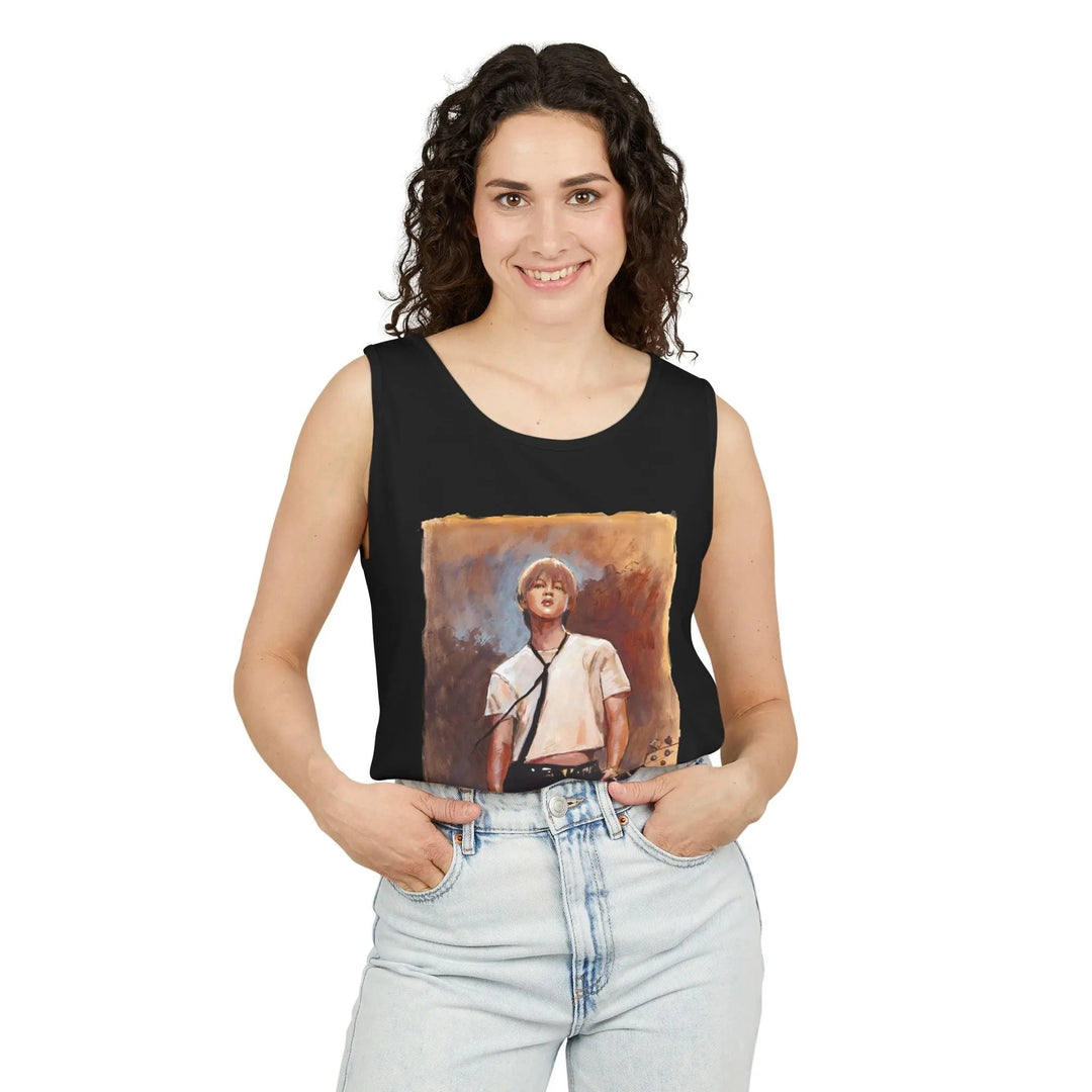 Jimin of BTS Smeraldo Garden Marching Band Tee Shirt Handpainted Image Printify - Adam Benet Shaw