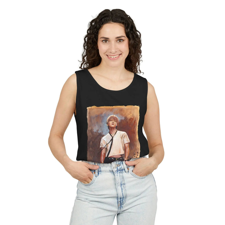 Jimin of BTS Smeraldo Garden Marching Band Tee Shirt Handpainted Image Printify - Adam Benet Shaw