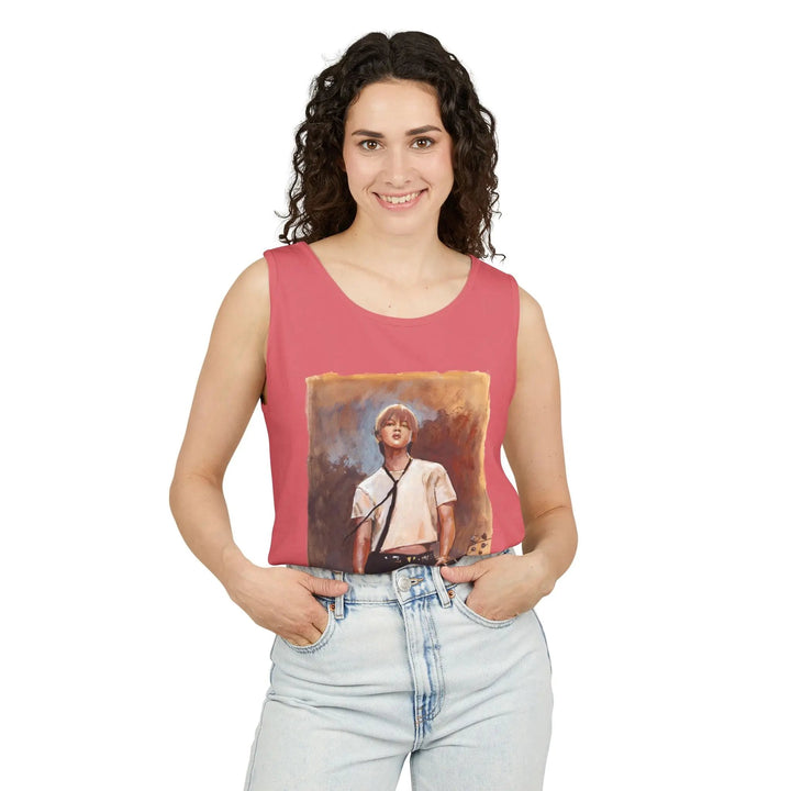 Jimin of BTS Smeraldo Garden Marching Band Tee Shirt Handpainted Image Printify - Adam Benet Shaw