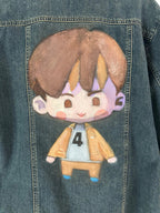 Jin BTS SEOM Denim Jacket – Hand-Painted Airbrushed Jin SEOM Character Jacket