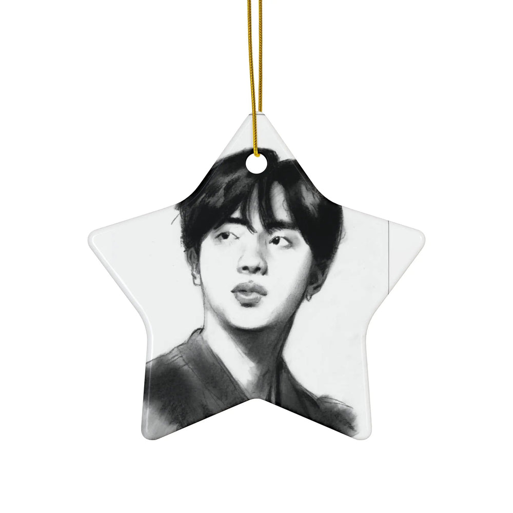 Jin of BTS - Christmas Tree Ornament Printify - Adam Benet Shaw