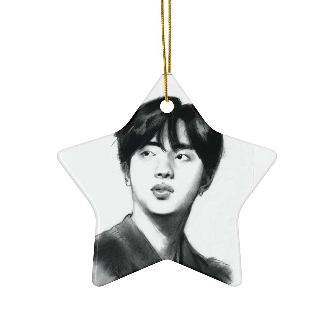 Jin of BTS - Christmas Tree Ornament Printify - Adam Benet Shaw