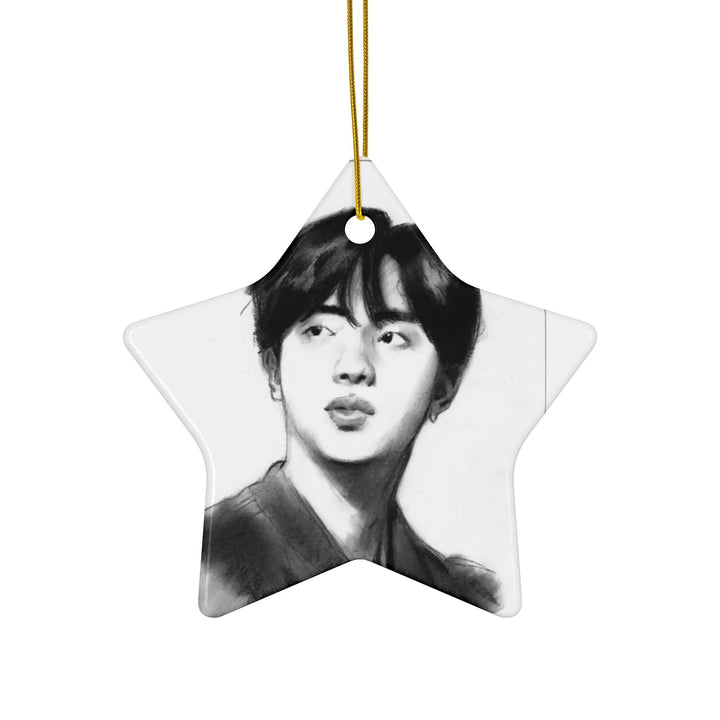 Jin of BTS - Christmas Tree Ornament Printify - Adam Benet Shaw