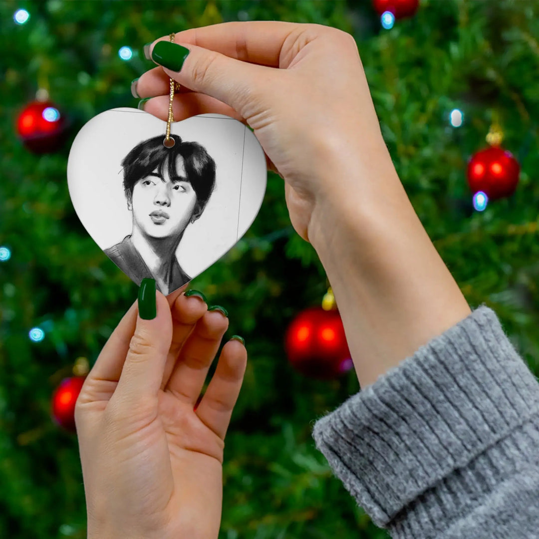 Jin of BTS - Christmas Tree Ornament Printify - Adam Benet Shaw