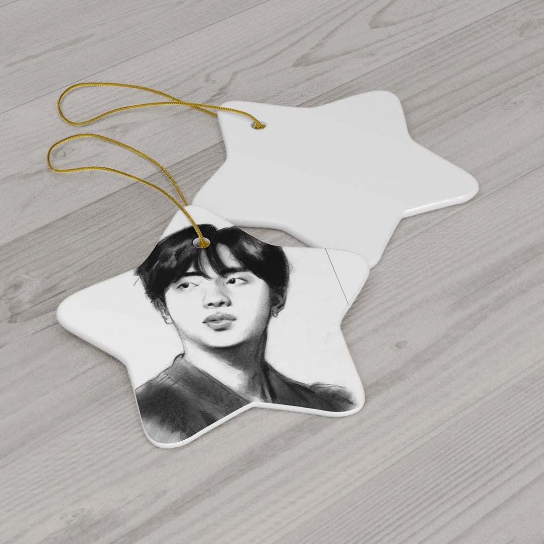 Jin of BTS - Christmas Tree Ornament Printify - Adam Benet Shaw